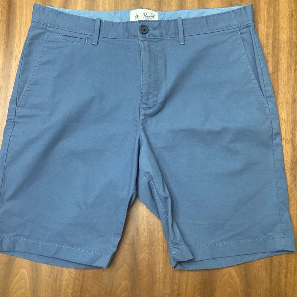 Original Penguin, Slate Blue, microtwill shorts, size 34